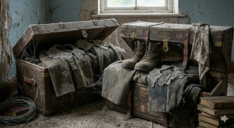 Abandoned Steamer Trunks From a Forgotten Depression-Era Guest