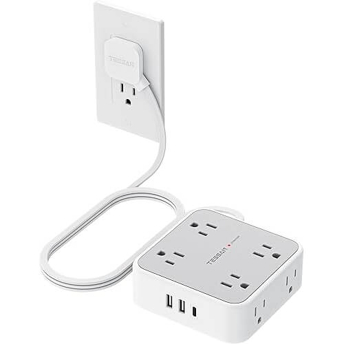 Versatile Flat Plug Power Strip that Maximizes Your Space. Now 7% Off!