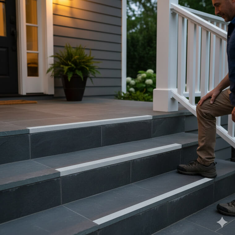 High-Contrast "Edge Paint" for Porch Steps