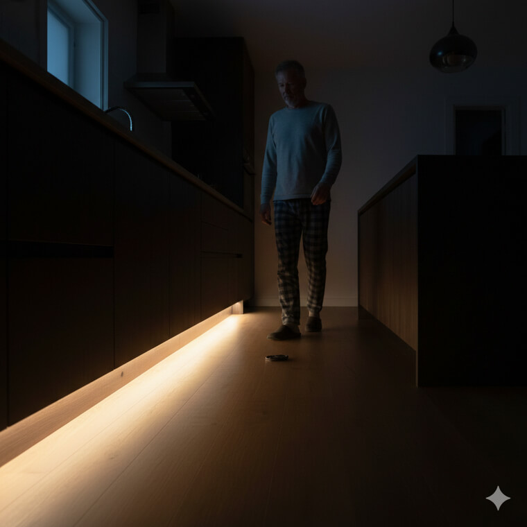 Motion-Activated "Toe-Kick" Lighting