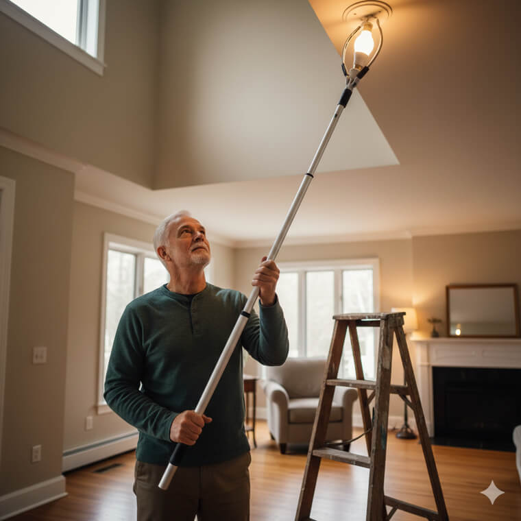 "Easy-Reach" Light Bulb Changers