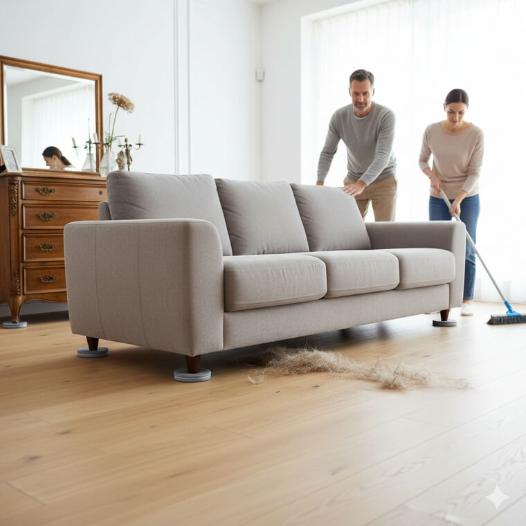 Furniture "Sliders" for Easy Cleaning