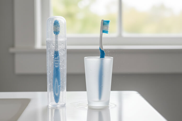 Toothbrush Covers Create Bacteria Traps