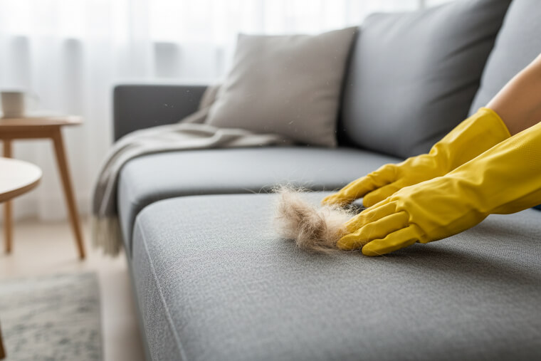 Rubber Gloves Remove Pet Hair From Furniture