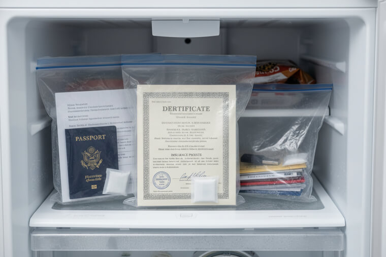 Freezer Storage Protects Important Documents