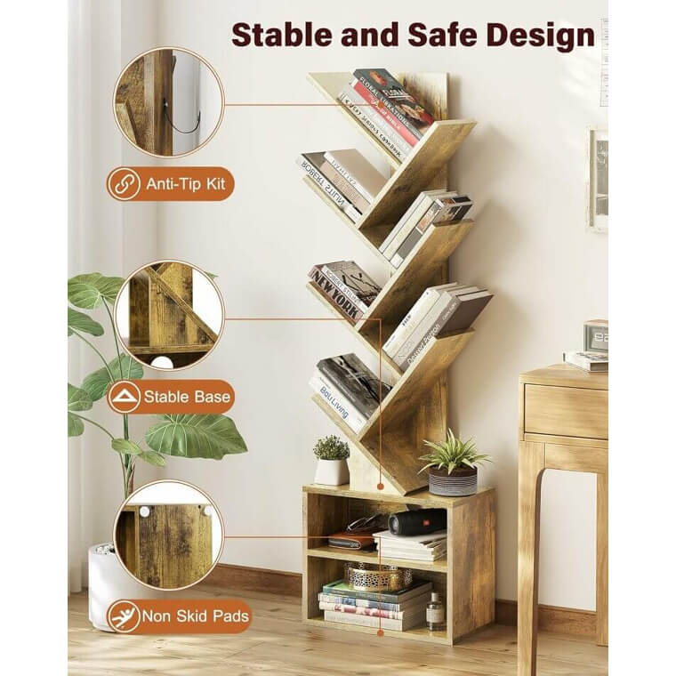 Get Space-Saving Storage With This 6-Tier Tree Bookshelf - 5% Coupon