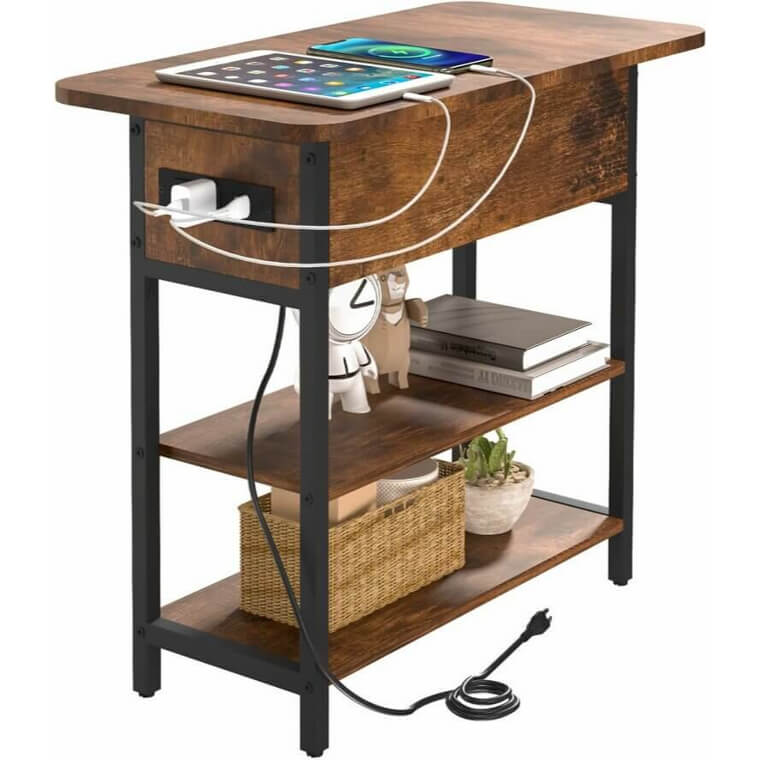 Yoobure End Table with Charging Station - Stylish & Functional Nightstand 17% Off!