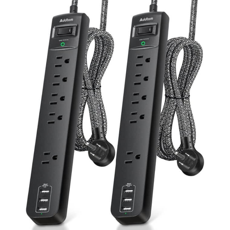 Keep Your Dorm or Class Safe With the 2-Pack Power Strip Surge Protector -26% Off! Plus 10% off Coupon