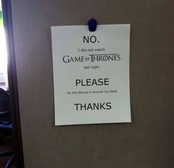 No Spoilers... Or Else!