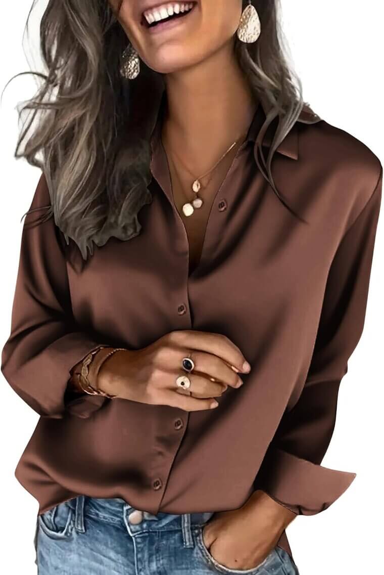 Zeagoo Satin Blouse - Effortless Elegance for Every Occasion 