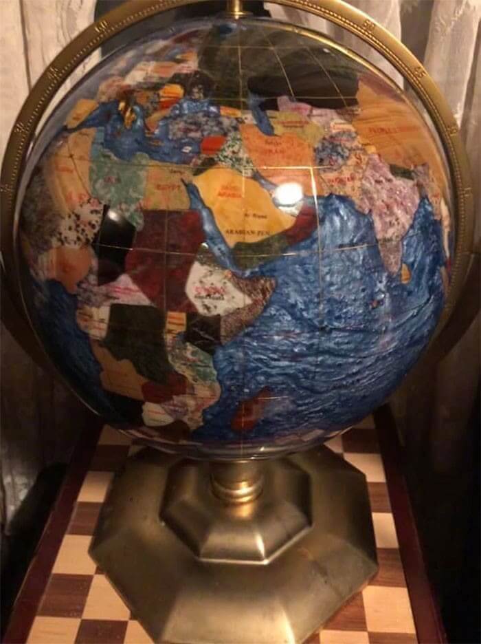 A Globe Made From Semi-Precious Stones