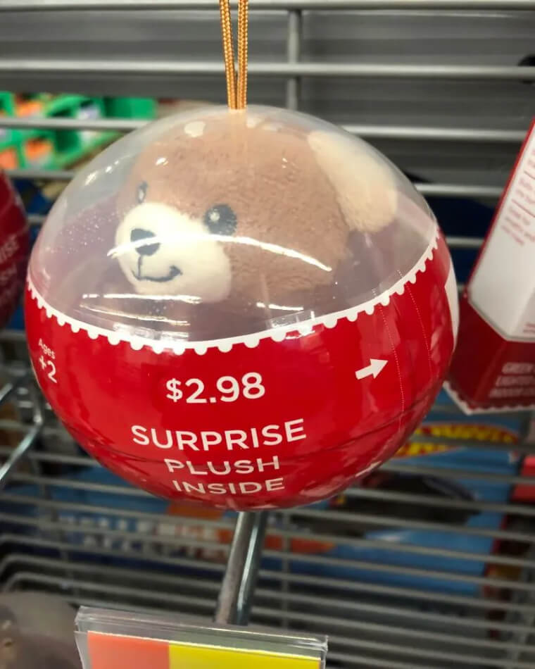 Eles anunciaram um bichinho de pelúcia "surpresa" dentro da caixa