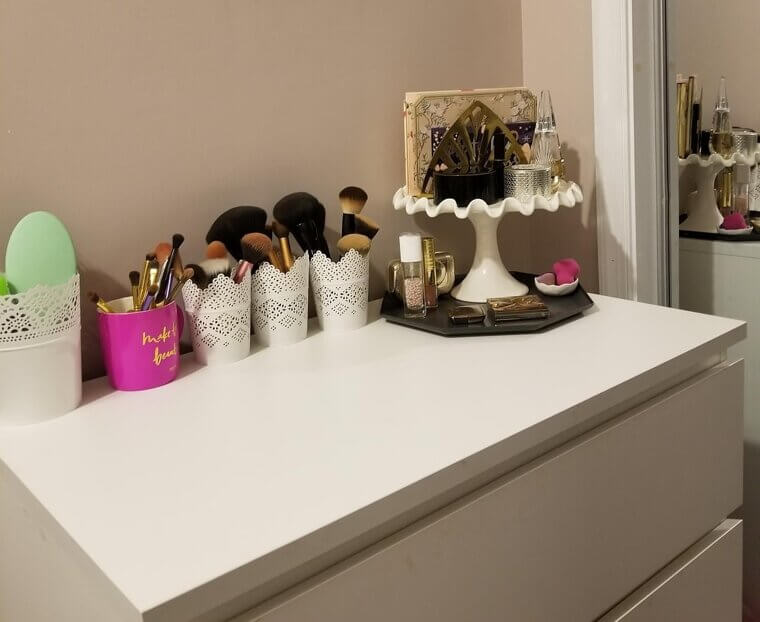 Cake Stand Vanity Storage