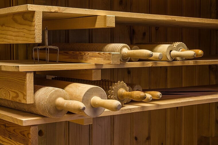 Rolling Pin & Wire Basket for Ribbon Organizer