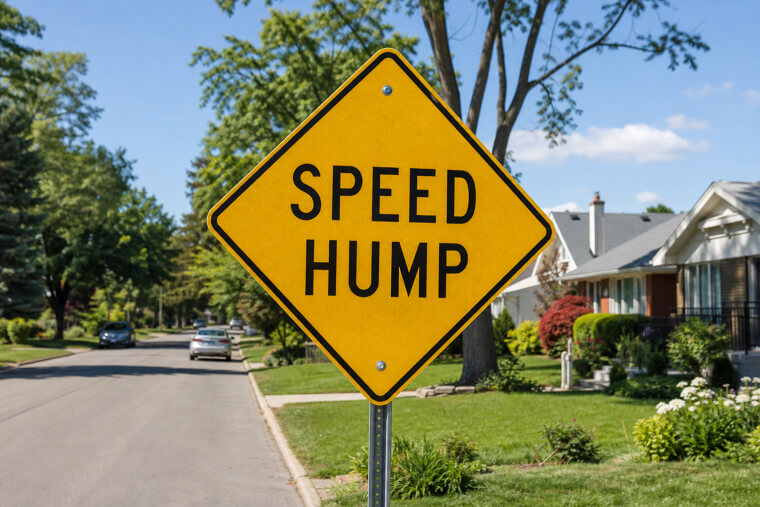 "Speed Hump" Signs That Launch Giggles