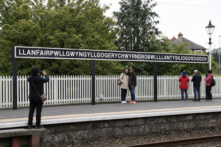The "Llanfairpwllgwyngyll" Station Sign in Wales