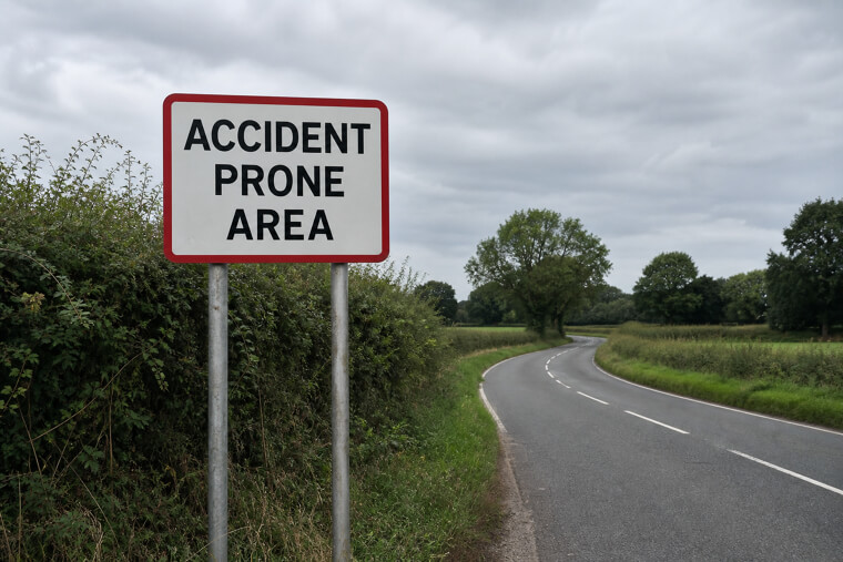 The Legendary "Accident Prone Area" Sign