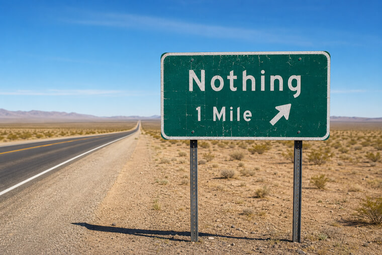The "Nothing" Sign in Arizona's Ghost Town