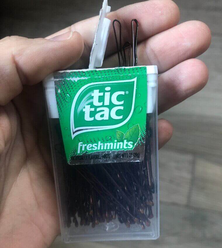 Store Bobby Pins in Tic Tac Containers