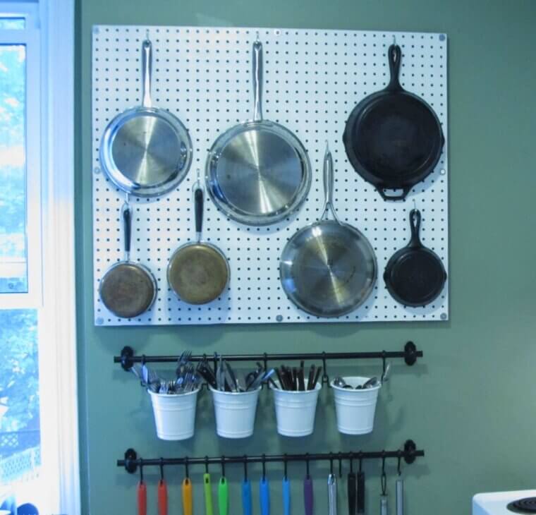 Hang Pots to Save Kitchen Space