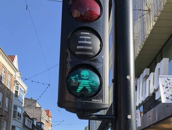 Wikinger auf der Fußgängerampel