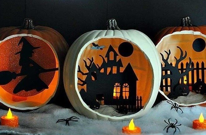 A Shadowbox Craft With a Pumpkin Base