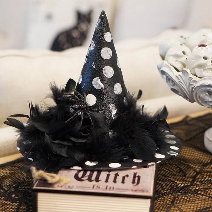 Witch Hat Decorations Made From Decoupage