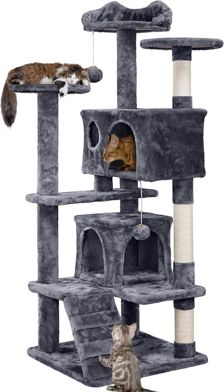 Yaheetech Cat Tree - Multi-Level Fun for Your Feline Friends! 