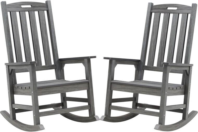 Psilvam Rocking Chair Set - Relax in Style with Wide Seat Comfort 