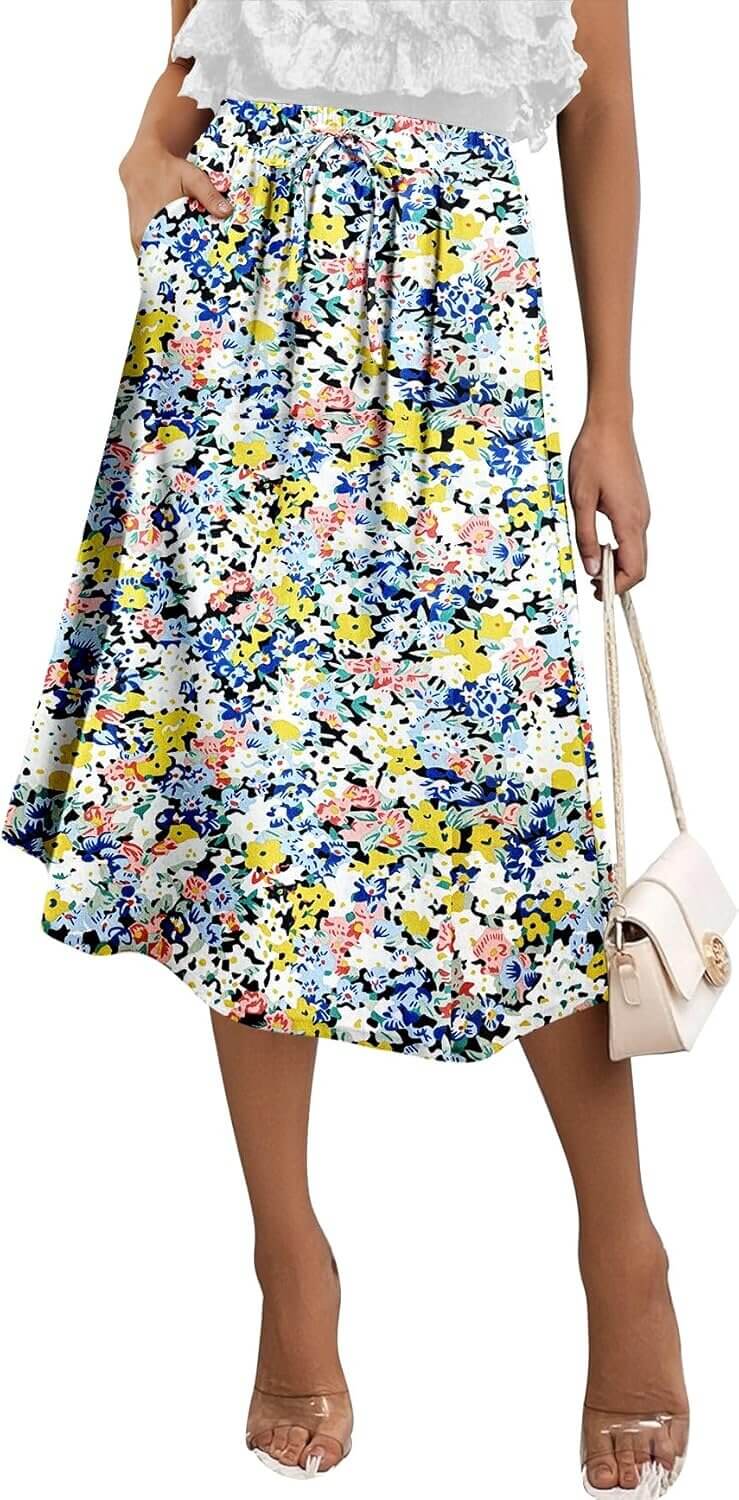 Angerella A-Line Midi Skirt - Chic Comfort with Pockets 