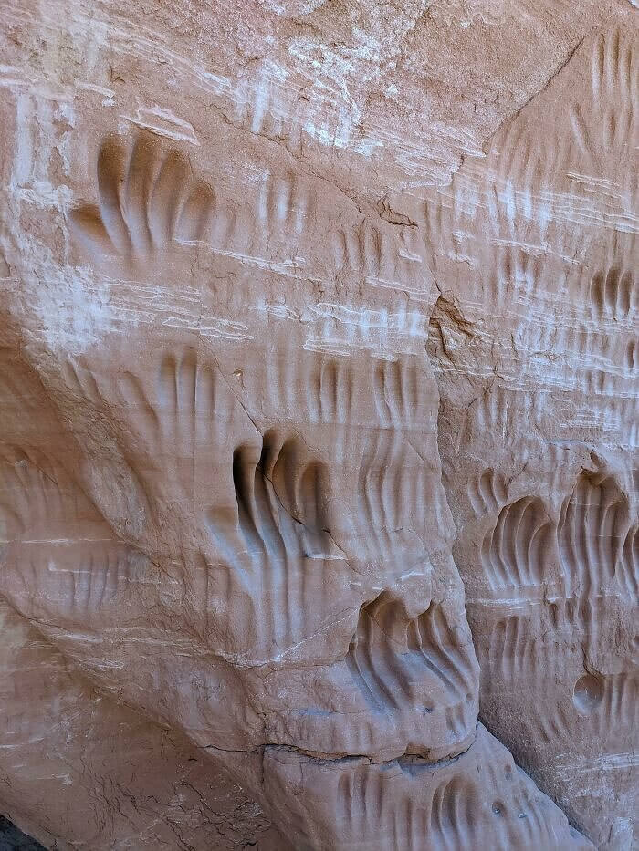 Human Handprints In A Cave In Southern Utah