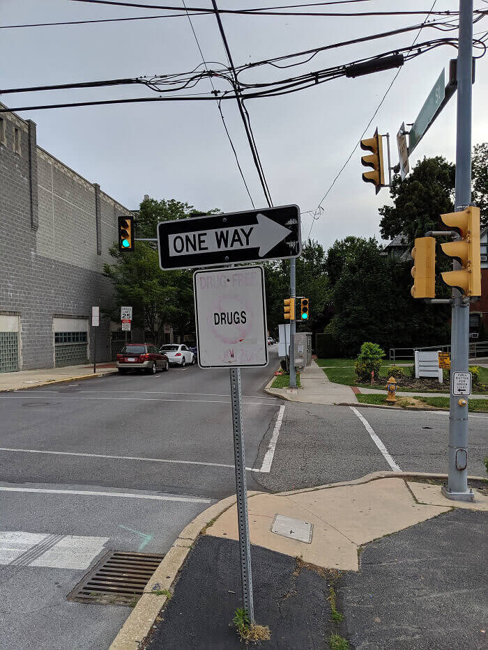 Faded Sign From The "War On Drugs" Era