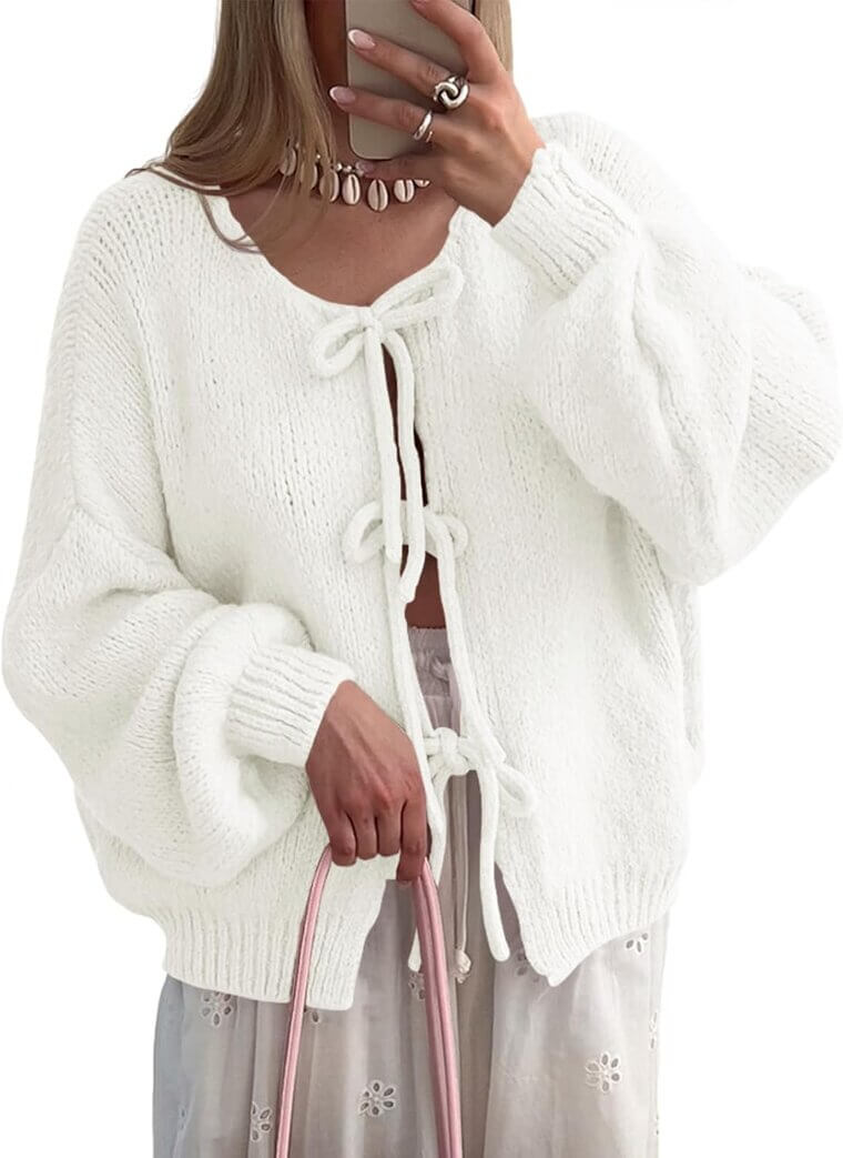 Saodimallsu Tie Front Cardigan - Cute, Cozy, and Trendy! - Enjoy 31% Off!