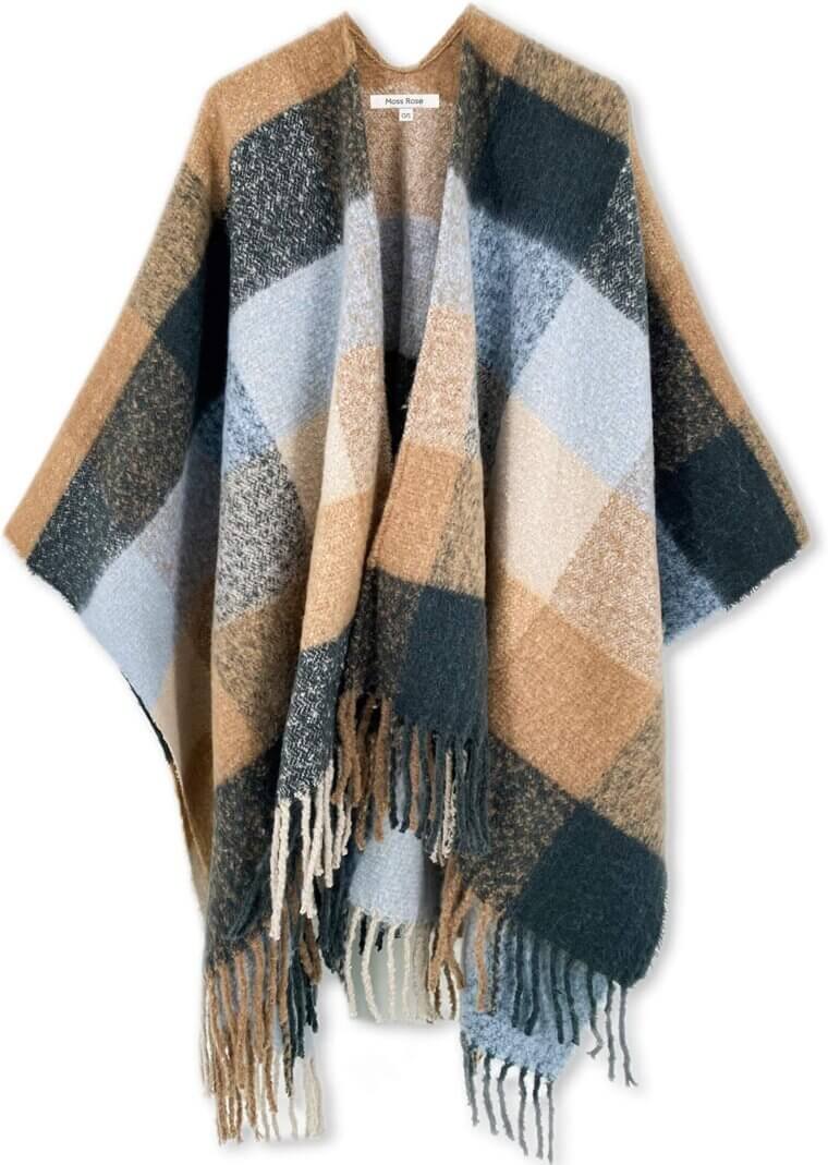 Moss Rose Plaid Poncho - Perfect Fall Style! - Now 20% Off!