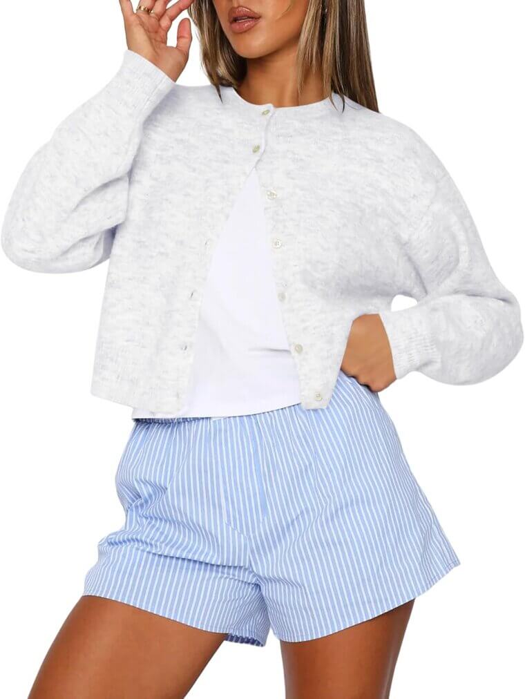 Kistore Cropped Cardigan - Cozy, Lightweight, and Trendy! - Don’t Miss the 30% Discount!