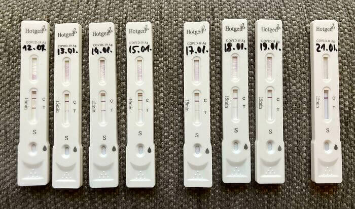 Covid-19 tests vervagen naarmate de persoon beter wordt