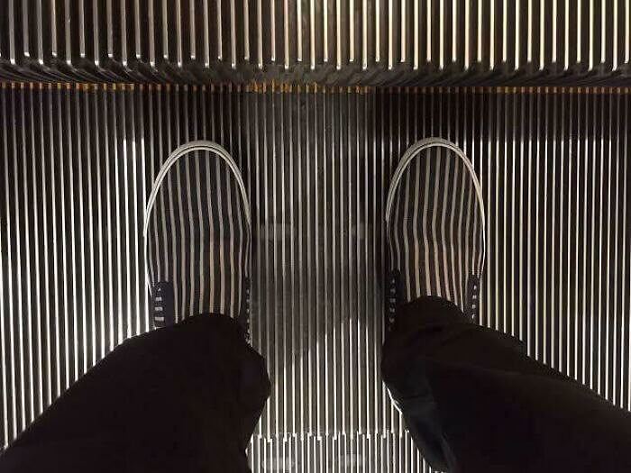 When Your Shoes Match the Escalator Steps