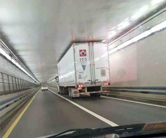 The Fact This Truck Is Almost the Same Size as the Tunnel