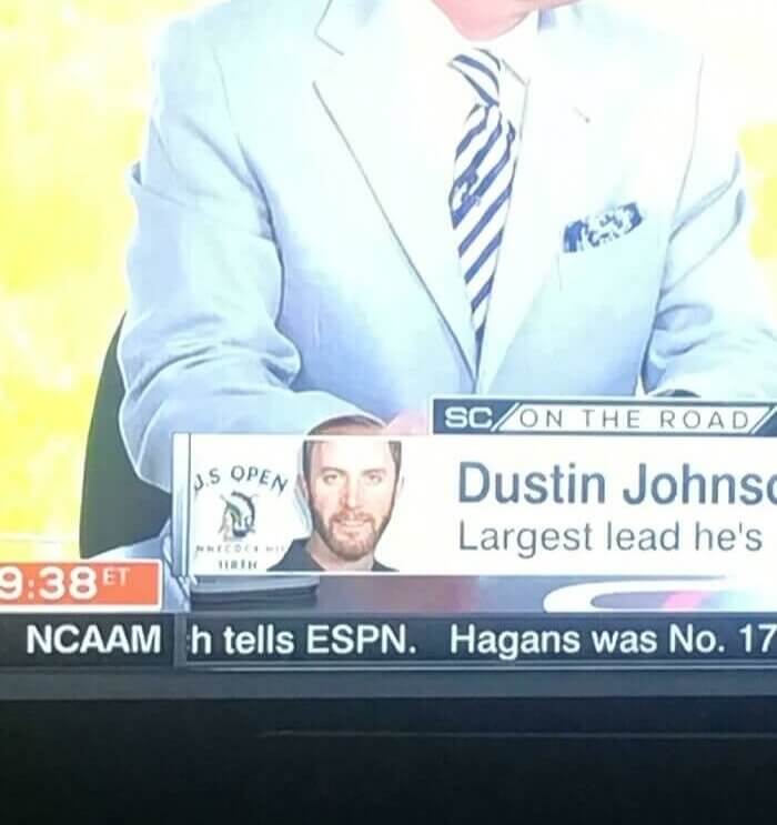 This Commentators Wrist Completes Dustin Johnson’s Head