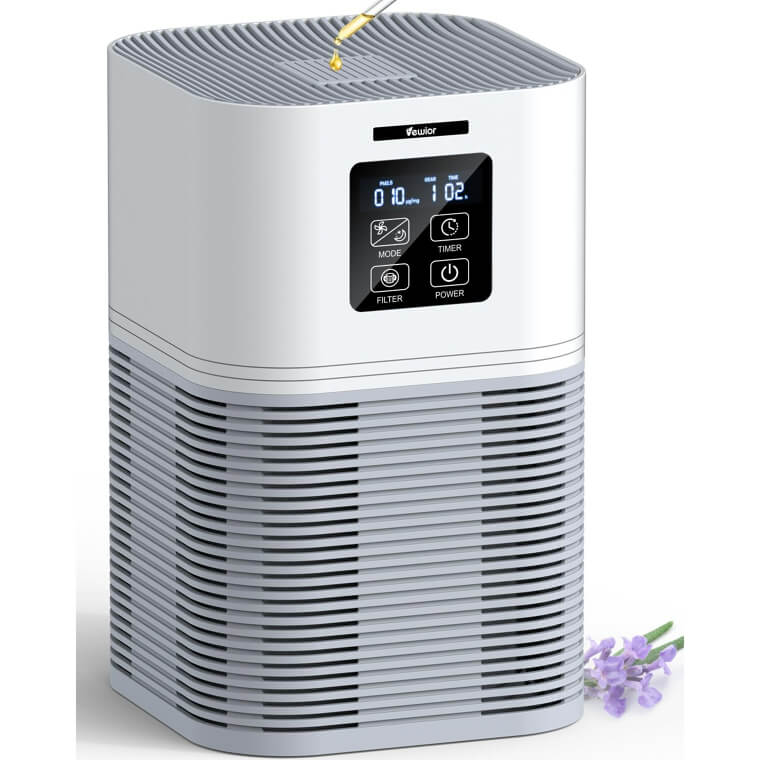 VEWIOR Air Purifier for Large Rooms - Quiet & Efficient Enjoy 24% Off!