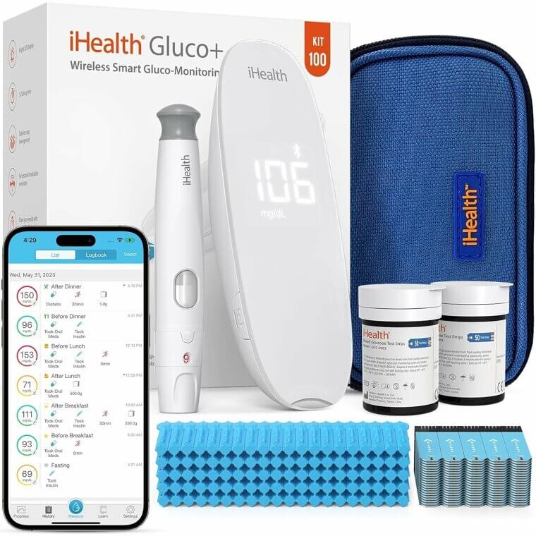 iHealth Gluco+ Monitor - Smart, Portable Diabetes Kit with Free App - 30% Off!