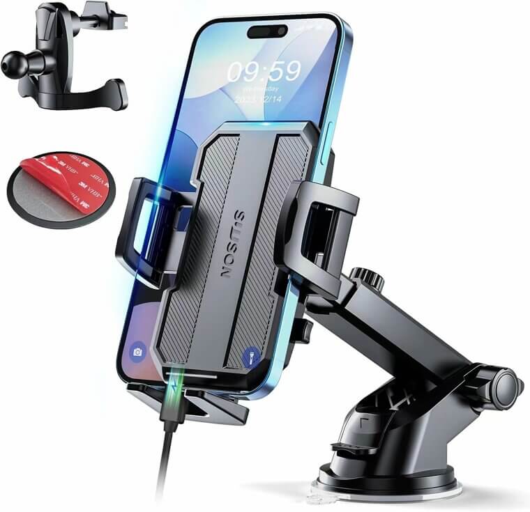 3-in-1 Car Phone Holder - Versatile, Secure, Easy Mounting - Don’t Miss the 27% Discount!