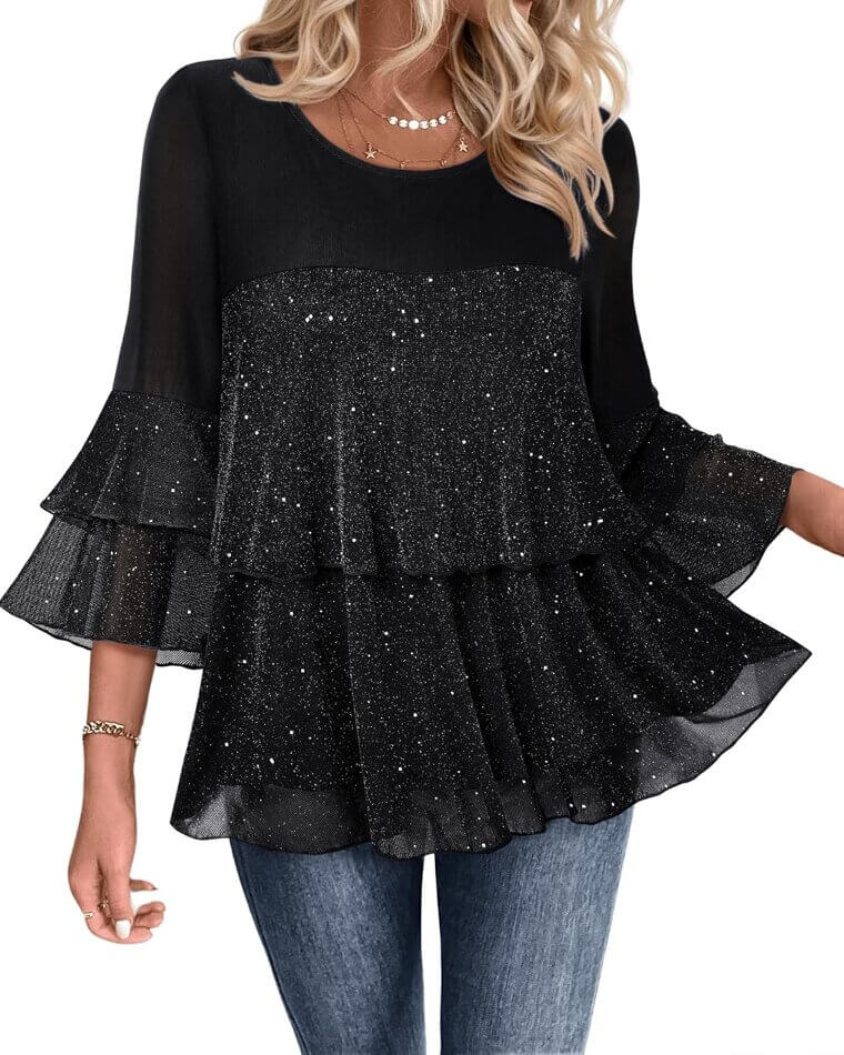 Bebonnie Sparkly Peplum Tops - Perfect for Parties! 