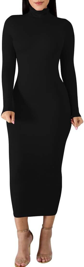 BORIFLORS Women's Turtleneck Dress - Perfect for Parties & More! 