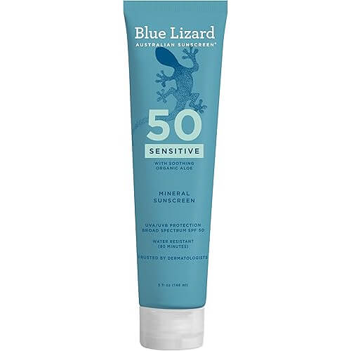 Gentle Blue Lizard Mineral Sunscreen that Soothes Sensitive Skin. 
