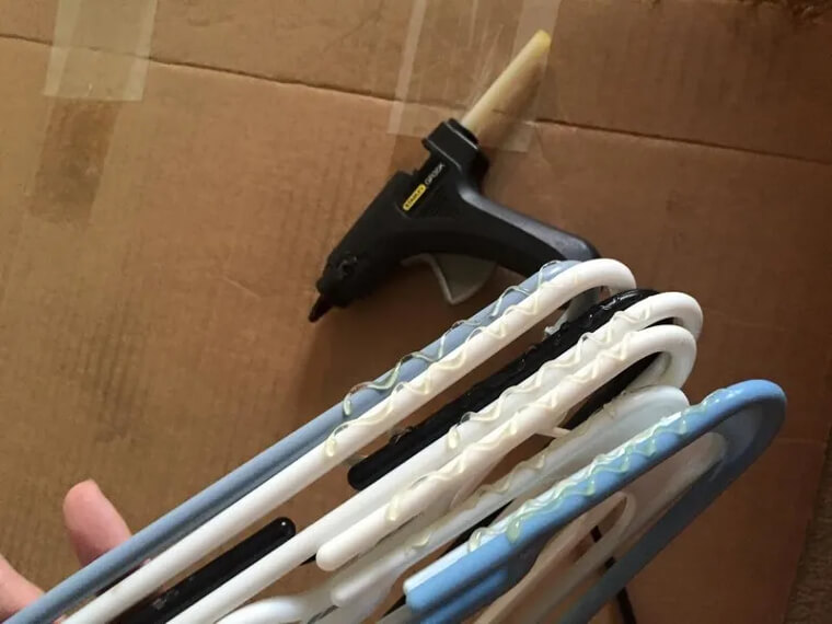 Use Hot Glue to Create Non-Slip Hangers