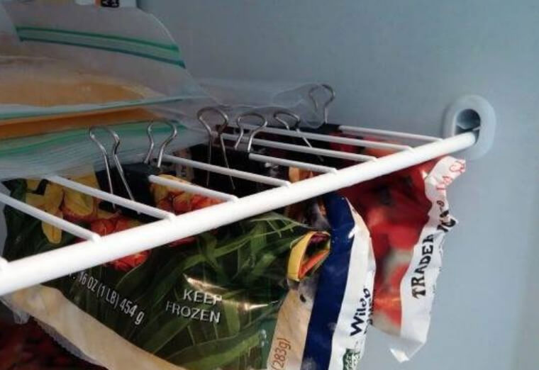 Keep Freezer Items Sealed and Organized With Binder Clips
