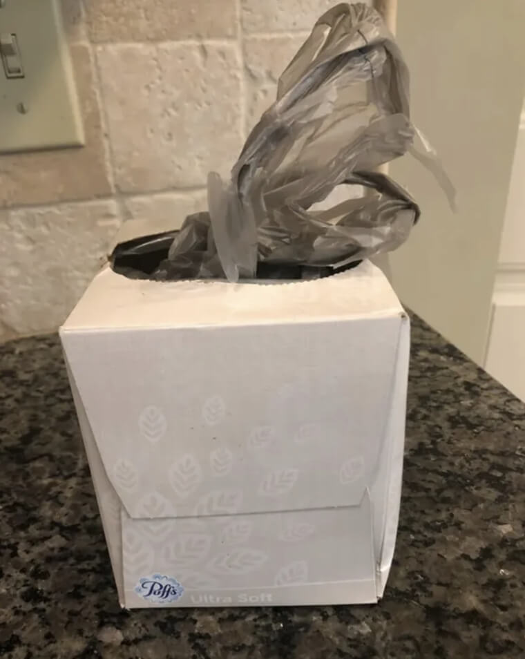Keep Plastic Bags Tidy With A Tissue Box