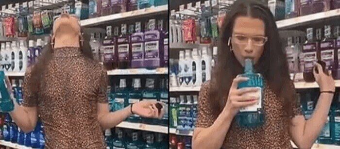 Walmart Shopper Gargles Mouthwash, Spits It Back Into Bottle, Puts Bottle Back On Shelf