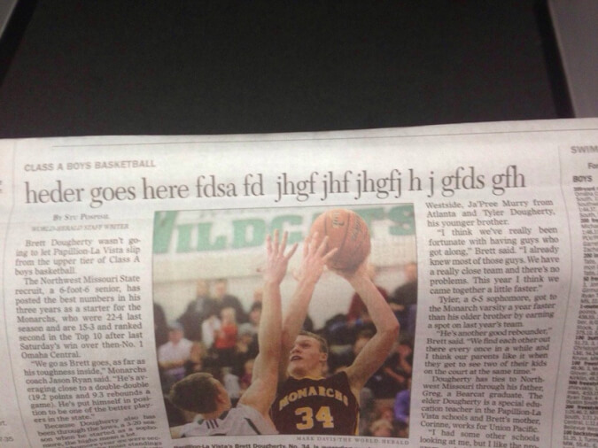 It's Not Exactly Headline News